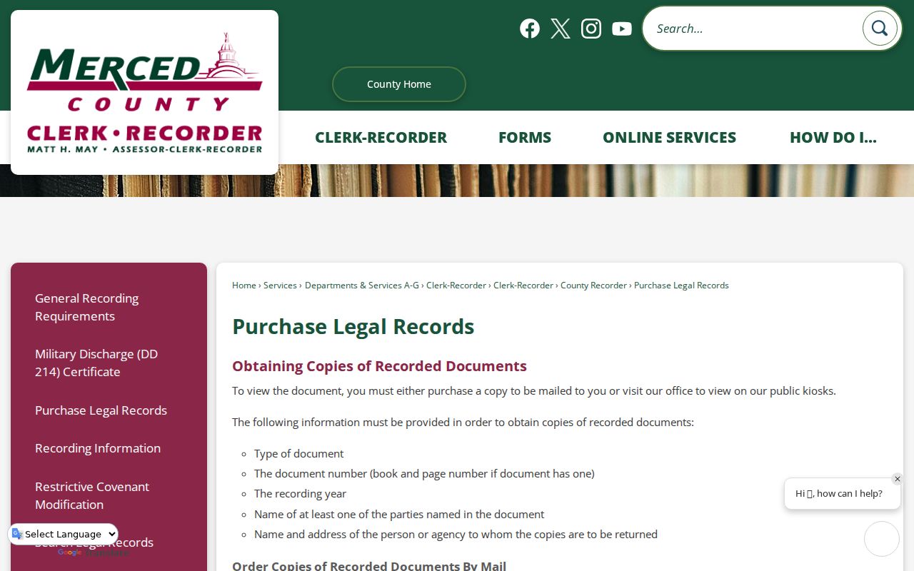 Los Banos street directory official-record copy ordering