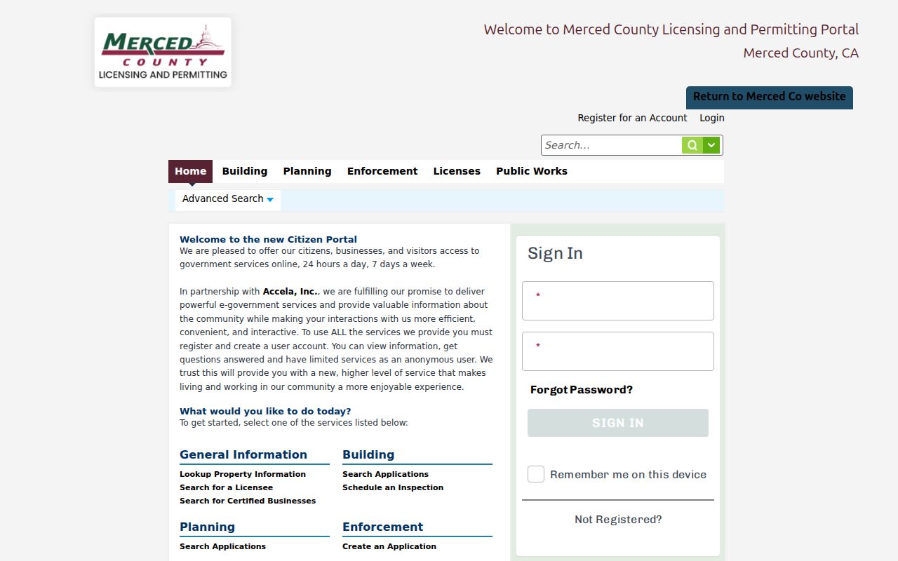 Los Banos street directory county permit and property portal