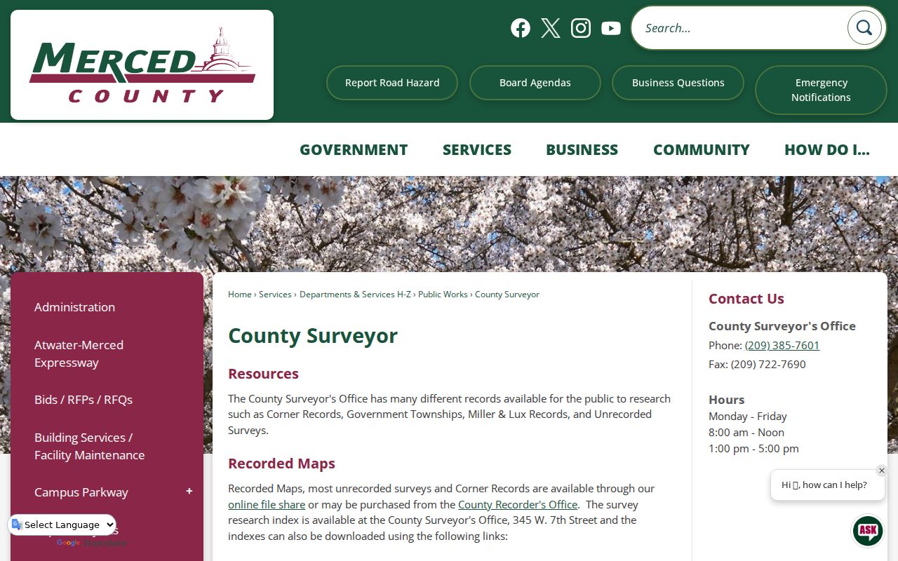 Los Banos street directory GIS parcel and survey map resources
